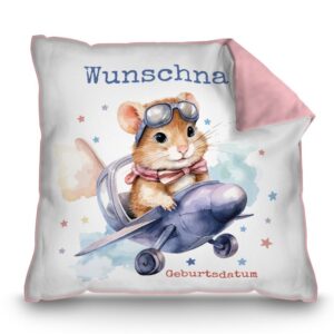 Unser rosanes Kissen mit süßem Tiermotiv - Hamster - ist ein besonderes Highlight in jedem Kinderzimmer und lässt Kinderherzen höherschlagen. Das...