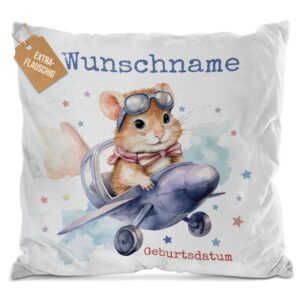 Unser Flauschkissen mit süßem Tiermotiv - Hamster - ist ein besonderes Highlight in jedem Kinderzimmer und lässt Kinderherzen höherschlagen. Das...