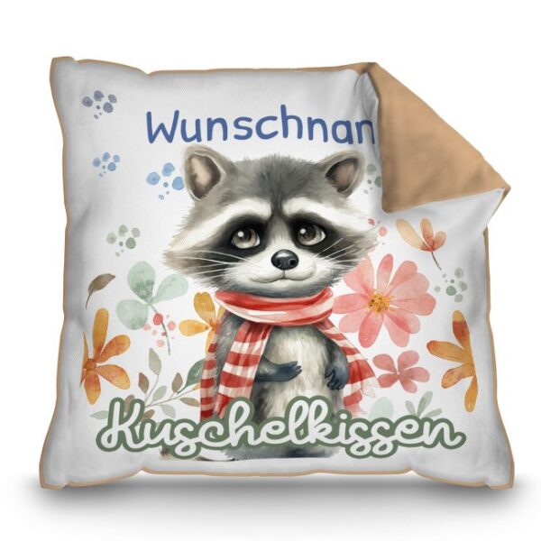 Unser Kissen in mokka mit süßem Tiermotiv - Waschbär - ist ein besonderes Highlight in jedem Kinderzimmer und lässt Kinderherzen höherschlagen. Das...