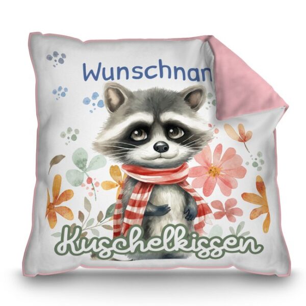 Unser rosanes Kissen mit süßem Tiermotiv - Waschbär - ist ein besonderes Highlight in jedem Kinderzimmer und lässt Kinderherzen höherschlagen. Das...