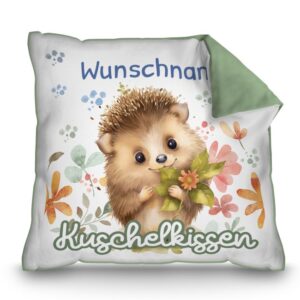 Unser grünes Kissen mit süßem Tiermotiv - Igel - ist ein besonderes Highlight in jedem Kinderzimmer und lässt Kinderherzen höherschlagen. Das...