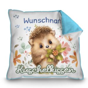 Unser hellblaues Kissen mit süßem Tiermotiv - Igel - ist ein besonderes Highlight in jedem Kinderzimmer und lässt Kinderherzen höherschlagen. Das...