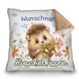 Unser Kissen in mokka mit süßem Tiermotiv - Igel - ist ein besonderes Highlight in jedem Kinderzimmer und lässt Kinderherzen höherschlagen. Das...