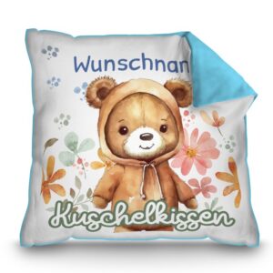 Unser hellblaues Kissen mit süßem Tiermotiv - Bär - ist ein besonderes Highlight in jedem Kinderzimmer und lässt Kinderherzen höherschlagen. Das...