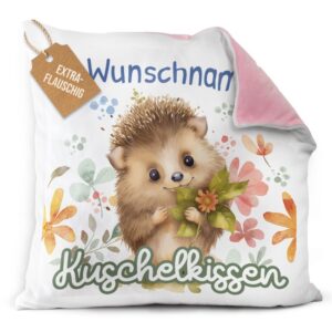 Unser rosanes Flauschkissen mit süßem Tiermotiv - Igel - ist ein besonderes Highlight in jedem Kinderzimmer und lässt Kinderherzen höherschlagen....