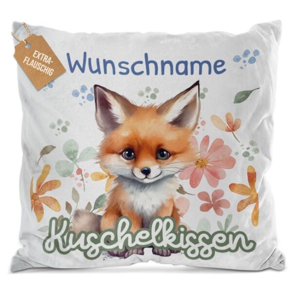 Unser Flauschkissen mit süßem Tiermotiv - Fuchs - ist ein besonderes Highlight in jedem Kinderzimmer und lässt Kinderherzen höherschlagen. Das...