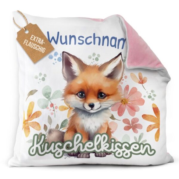 Unser rosanes Flauschkissen mit süßem Tiermotiv - Fuchs - ist ein besonderes Highlight in jedem Kinderzimmer und lässt Kinderherzen höherschlagen....