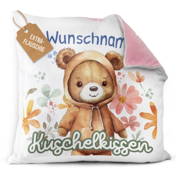 Unser rosanes Flauschkissen mit süßem Tiermotiv - Bär - ist ein besonderes Highlight in jedem Kinderzimmer und lässt Kinderherzen höherschlagen....