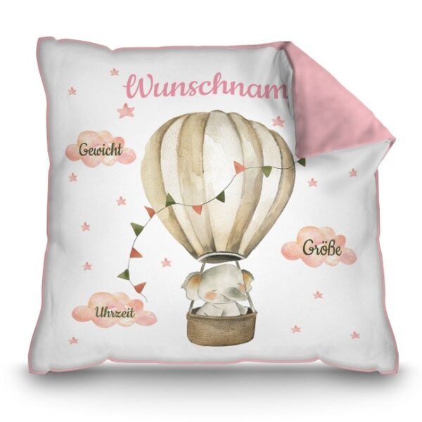 Süßes Geschenk zur Geburt für Mädchen - mit diesem Baby-Geschenk zur Geburt liegst Du garantiert richtig. Das liebevoll designte rosane Fotokissen...