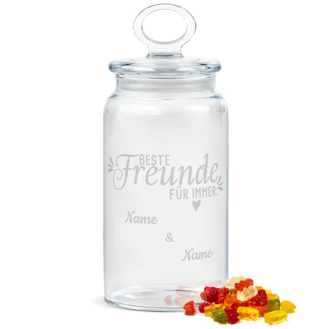 Du suchst ein tolles Geschenk für deine beste Freundin? Unsere personalisierte Keksdose aus Glas mit Gravur ist ein absoluter Hingucker und eine...