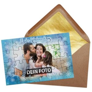 Ein personalisiertes Puzzle mit schönem Weihnachtsmotiv aus 24 Teilen als persönliches Weihnachtsgeschenk. Überrasche den Partner oder die...