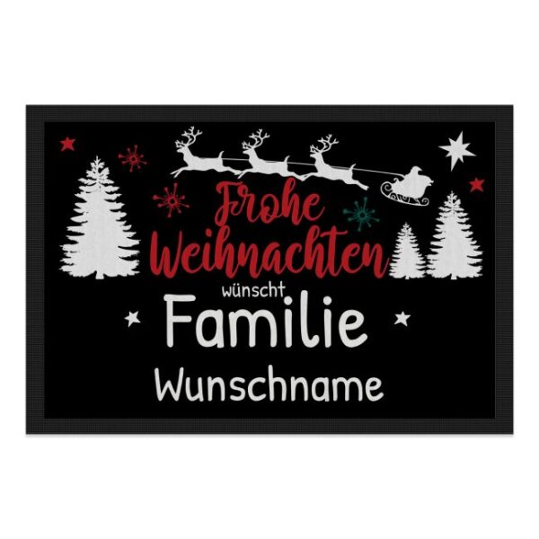 Schöne Fußmatte mit persönlichem Aufdruck zur Adventszeit und Weihnachten - individuell anpassbar für die Familie mit eurem Familiennamen in der...