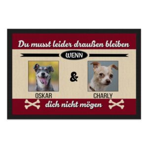 Du liebst deine Haustiere und möchtest deinen Besuch bereits an der Haustür zum Lächeln bringen? Dann ist unsere Fußmatte mit Hunde-Spruch - Du...