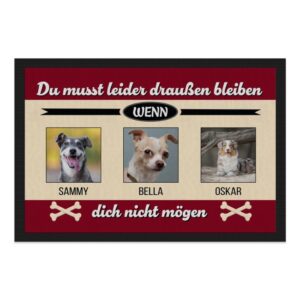 Du liebst deine Haustiere und möchtest deinen Besuch bereits an der Haustür zum Lächeln bringen? Dann ist unsere Fußmatte mit Hunde-Spruch - Du...