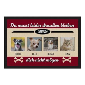 Du liebst deine Haustiere und möchtest deinen Besuch bereits an der Haustür zum Lächeln bringen? Dann ist unsere Fußmatte mit Hunde-Spruch - Du...