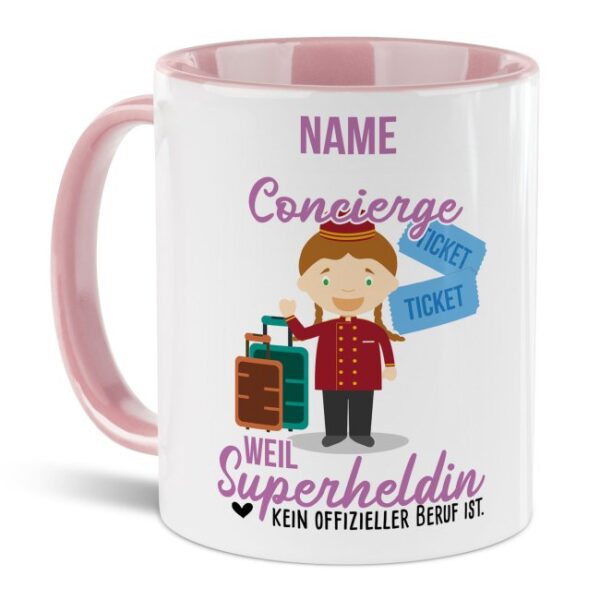 Unsere personalisierte Berufe-Tasse - Concierge - mit Name bedruckt ist das perfekte Geschenk zum Geburtstag