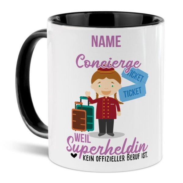 Unsere personalisierte Berufe-Tasse - Concierge - mit Name bedruckt ist das perfekte Geschenk zum Geburtstag