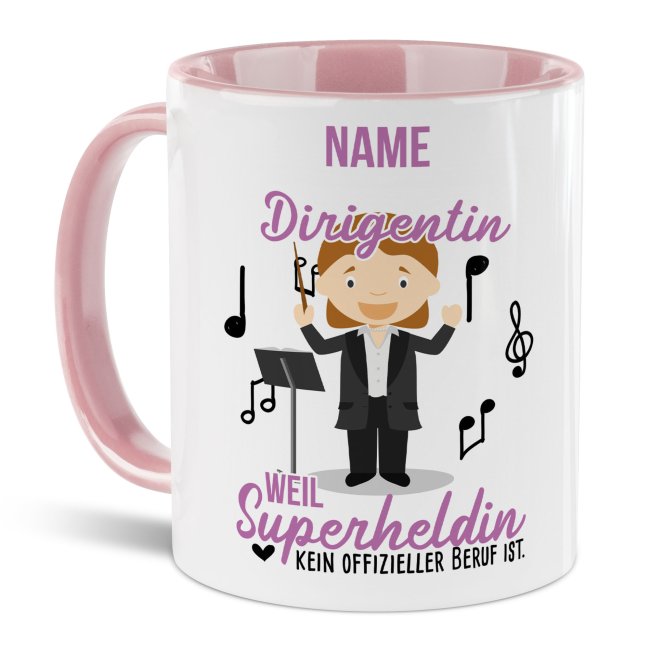 Unsere personalisierte Berufe-Tasse - Dirigentin - mit Name bedruckt ist das perfekte Geschenk zum Geburtstag