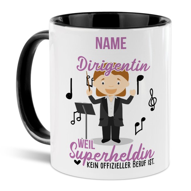 Unsere personalisierte Berufe-Tasse - Dirigentin - mit Name bedruckt ist das perfekte Geschenk zum Geburtstag