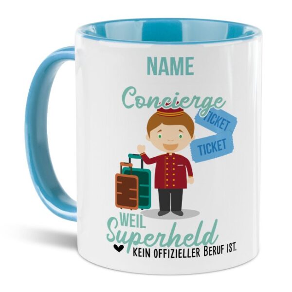 Unsere personalisierte Berufe-Tasse - Concierge - mit Name bedruckt ist das perfekte Geschenk zum Geburtstag