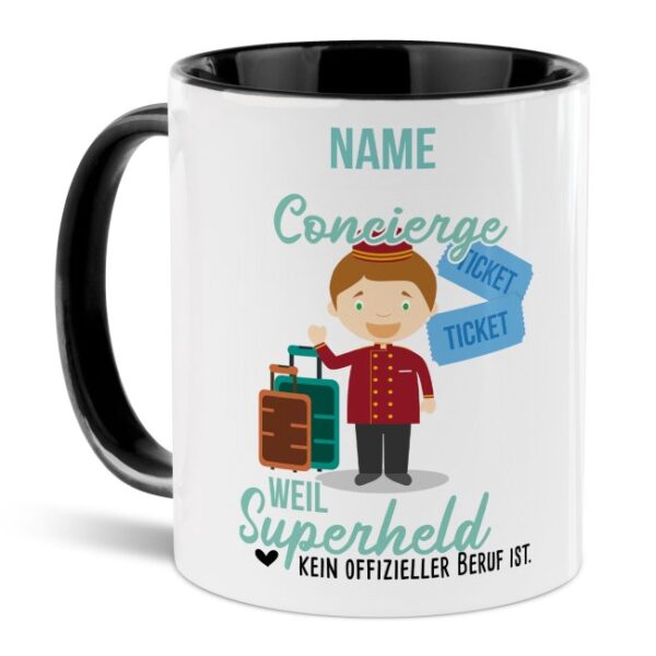 Unsere personalisierte Berufe-Tasse - Concierge - mit Name bedruckt ist das perfekte Geschenk zum Geburtstag