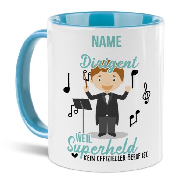 Unsere personalisierte Berufe-Tasse - Dirigent - mit Name bedruckt ist das perfekte Geschenk zum Geburtstag