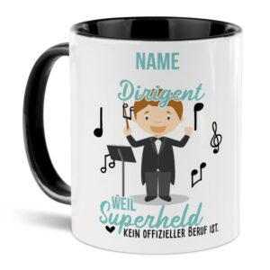 Unsere personalisierte Berufe-Tasse - Dirigent - mit Name bedruckt ist das perfekte Geschenk zum Geburtstag