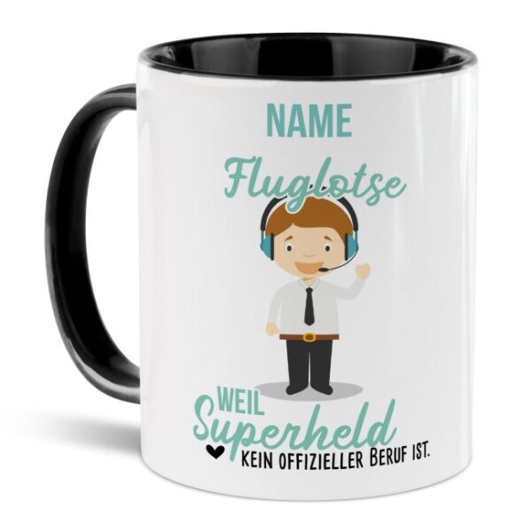 Unsere personalisierte Berufe-Tasse - Fluglotse - mit Name bedruckt ist das perfekte Geschenk zum Geburtstag