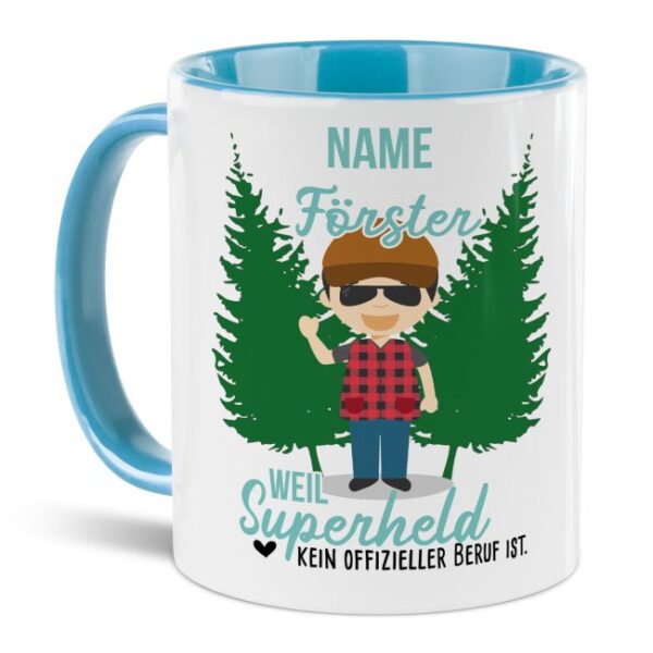 Unsere personalisierte Berufe-Tasse - Förster - mit Name bedruckt ist das perfekte Geschenk zum Geburtstag