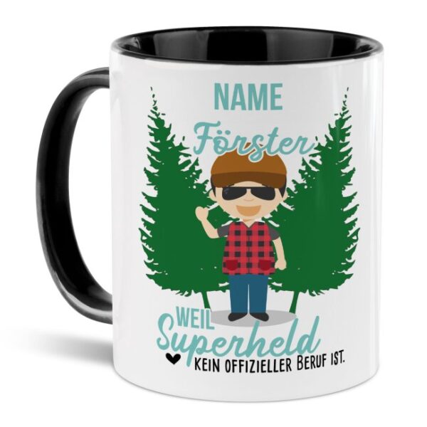 Unsere personalisierte Berufe-Tasse - Förster - mit Name bedruckt ist das perfekte Geschenk zum Geburtstag