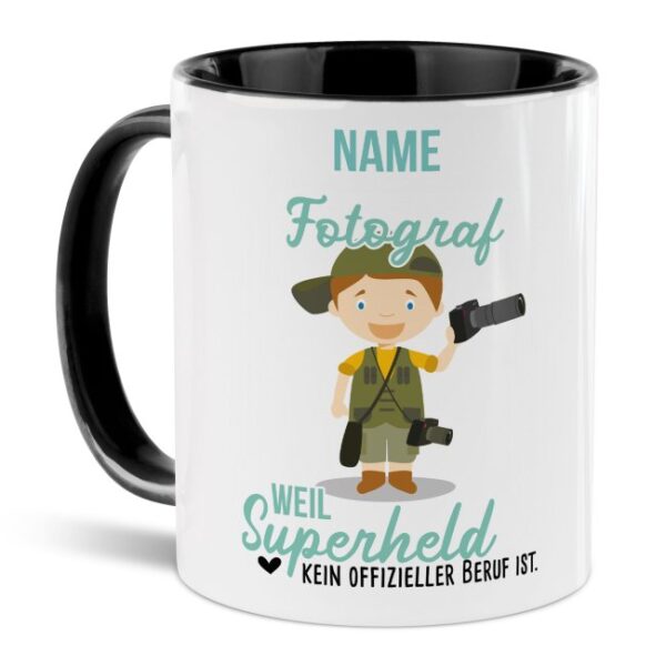 Unsere personalisierte Berufe-Tasse - Fotograf - mit Name bedruckt ist das perfekte Geschenk zum Geburtstag