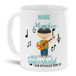 Unsere personalisierte Berufe-Tasse - Gitarrist - mit Name bedruckt ist das perfekte Geschenk zum Geburtstag