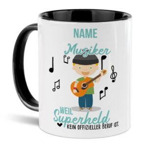 Unsere personalisierte Berufe-Tasse - Gitarrist - mit Name bedruckt ist das perfekte Geschenk zum Geburtstag