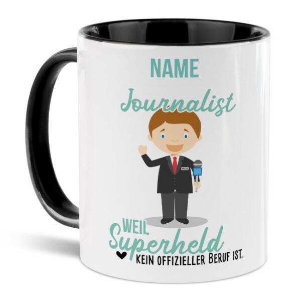 Unsere personalisierte Berufe-Tasse - Journalist - mit Name bedruckt ist das perfekte Geschenk zum Geburtstag