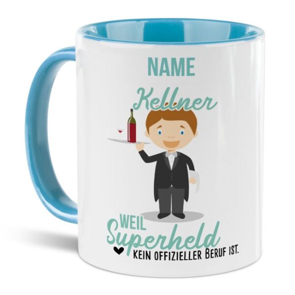 Unsere personalisierte Berufe-Tasse - Kellner - mit Name bedruckt ist das perfekte Geschenk zum Geburtstag