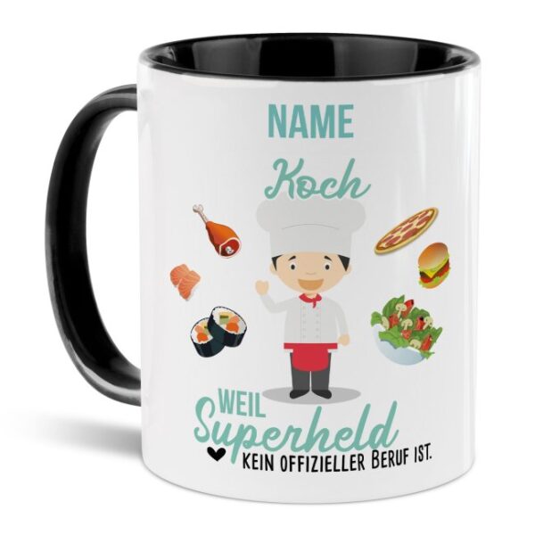 Unsere personalisierte Berufe-Tasse - Koch - mit Name bedruckt ist das perfekte Geschenk zum Geburtstag