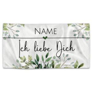 Ein personalisiertes Handtuch - Ich liebe dich - bedruckt mit dem Namen ist ein echter Hingucker