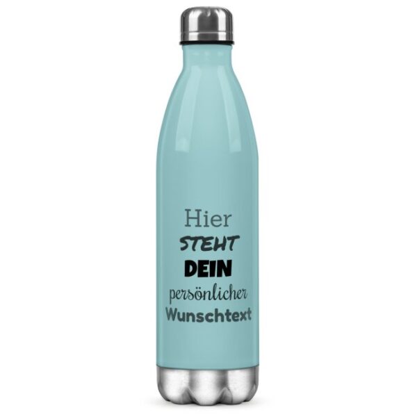 Du suchst ein persönliches Geschenk für deine Lieblingsmenschen - dann ist diese hellblaue Trinkflasche aus Edelstahl genau das Richtige....