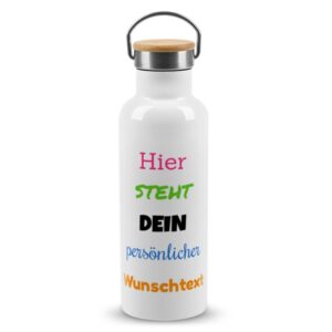 Unsere individuell gestaltbare Edelstahl-Trinkflasche mit Wunschtext ist ein einzigartiges Geschenk für Freunde und Familie. Dir stehen 5 Zeilen...