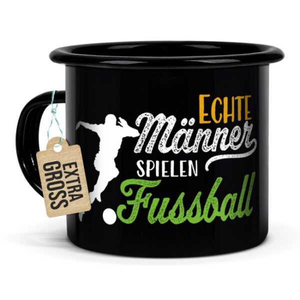 Du bist auf der Suche nach einem besonderen Geschenk für einen echten Fußball-Fan? Dann ist diese besondere Fußball-Tasse aus schwarzer Emaille die...