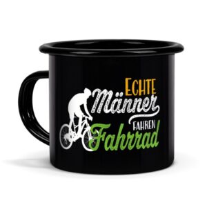 Du bist auf der Suche nach einem besonderen Geschenk für einen Mann der gerne Fahrrad fährt? Dann ist diese besondere Tasse aus schwarzer Emaille...