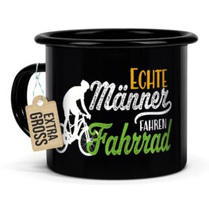 Du bist auf der Suche nach einem besonderen Geschenk für einen Mann der gerne Fahrrad fährt? Dann ist diese besondere Tasse aus schwarzer Emaille...