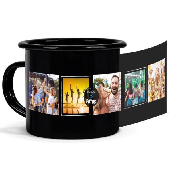 Suchst du nach einem besonderen Geschenk für deine Liebsten? Dann könnte unsere personalisierte schwarze Emaille-Tasse genau das sein