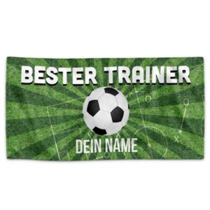 Unser Badehandtuch mit dem Aufdruck - Bester Trainer - wird mit dem Wunschnamen bedruckt und macht es so zu einem einzigartigen Accessoire. Das...