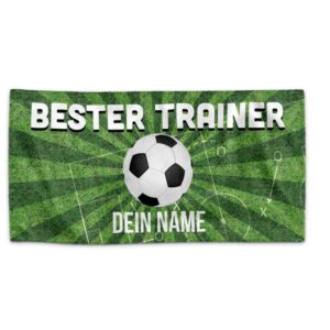 Unser Badehandtuch mit dem Aufdruck - Bester Trainer - wird mit dem Wunschnamen bedruckt und macht es so zu einem einzigartigen Accessoire. Das...