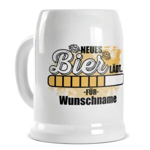 Neues Bier lädt… das ideale Geschenk mit Name bedruckt für Bierliebhaber - für Männer und Frauen gleichermaßen. Der personalisierte Bierkrug darf...