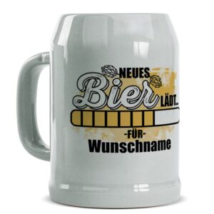 Neues Bier lädt… das ideale Geschenk mit Name bedruckt für Bierliebhaber - für Männer und Frauen gleichermaßen. Der personalisierte Bierkrug darf...