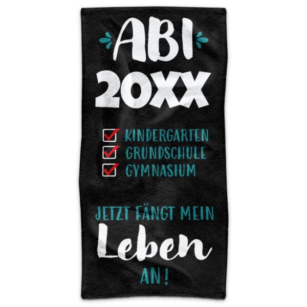 Ein Handtuch für den stolzen Absolventen - ABI geschafft