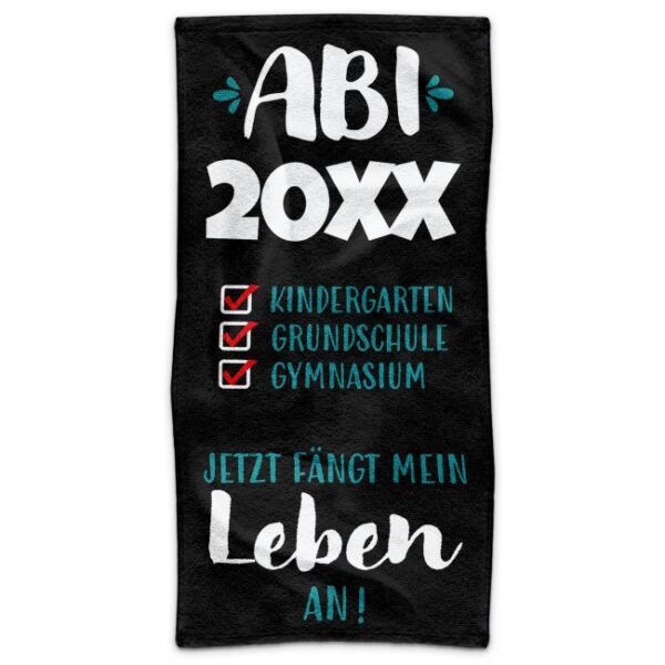 Ein Handtuch für den stolzen Absolventen - ABI geschafft