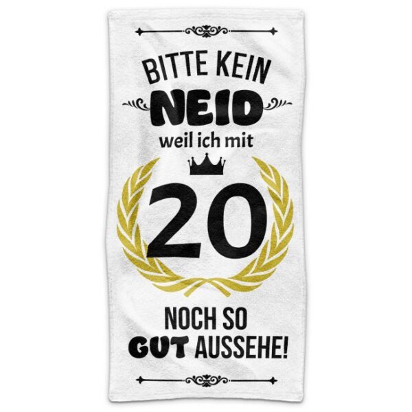 Du suchst ein praktisches und persönliches Geschenk zum 20. Geburtstag? Ein bedrucktes Geburtstags-Handtuch mit lustigem Spruch ist da genau das...